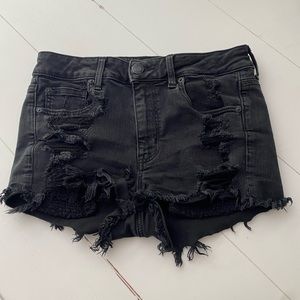 American eagle black jean shorts